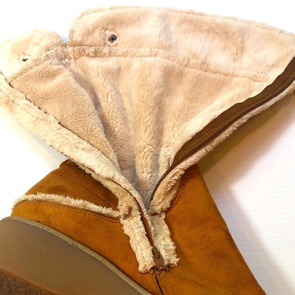 FRANCO SARTO FLEECE LINED WARM SIDE ZIP TAN SUEDE WINTER BOOTS WOMEN'S SIZE 8 - Picture 10 of 14